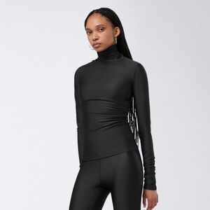 The Andamane Turtleneck Top Italian Jersey Oleandra Black Medium NWOT